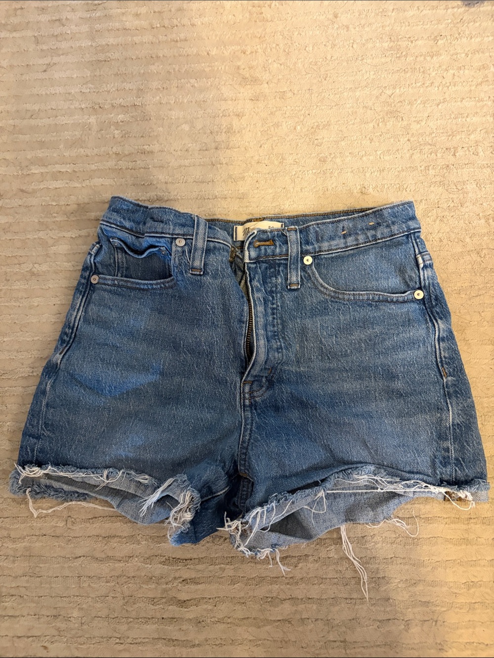 Madewell Distressed Cutoff Denim Shorts - Blue